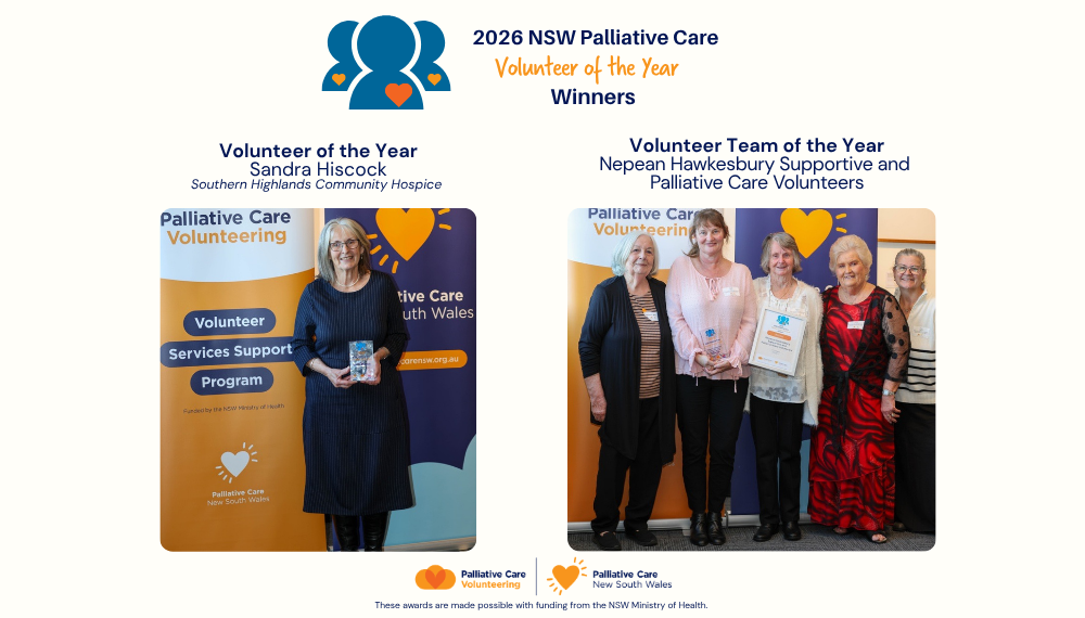 2026 NSW Palliative Care Volunteer of the Year Award Winners Announced